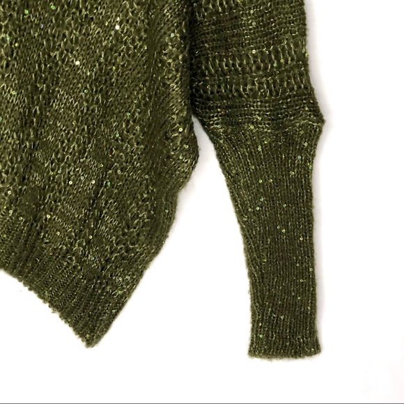 NWT Beautiful Green Sequined Sweater Sz S - Picture 5 of 12